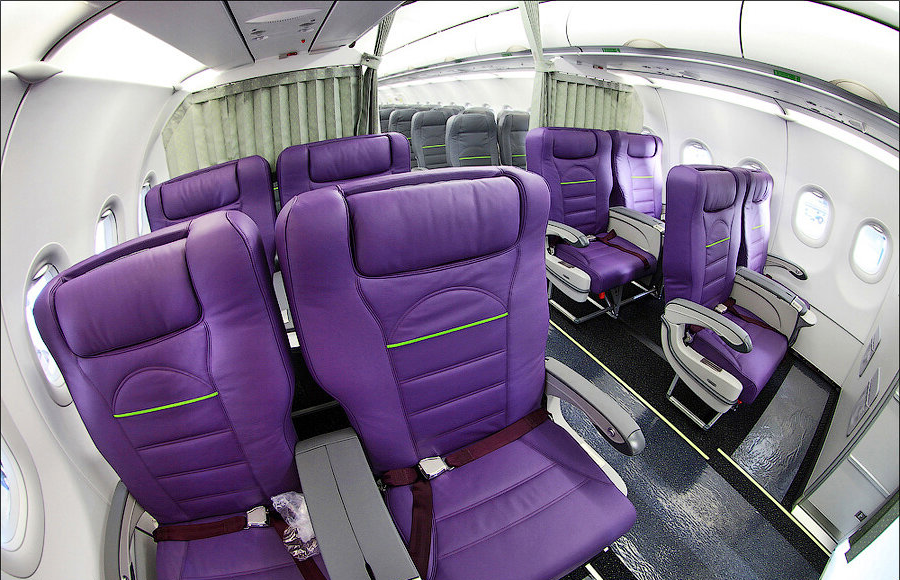Бизнес-класс Airbus A320 S7 Airlines: кресла 2-2 в переднем салоне