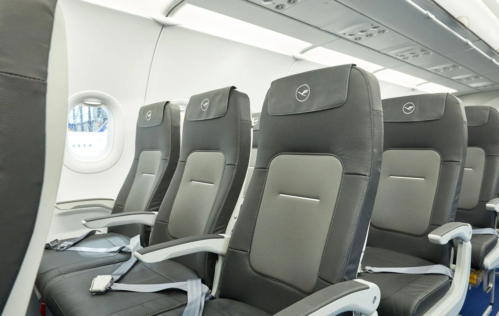 Кресла у окна в салоне Airbus A321neo Lufthansa