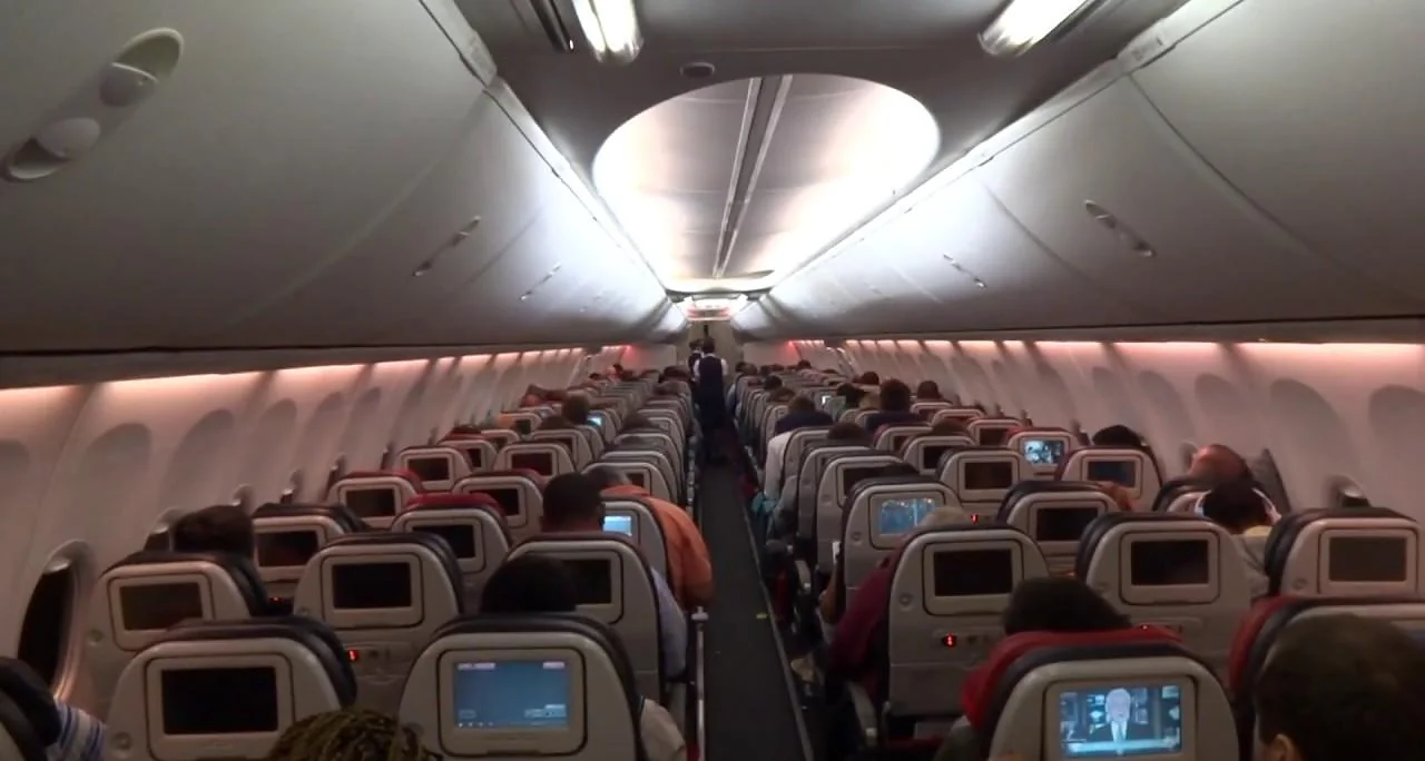 Экраны в спинках кресел эконом-класса Boeing 737-900ER
